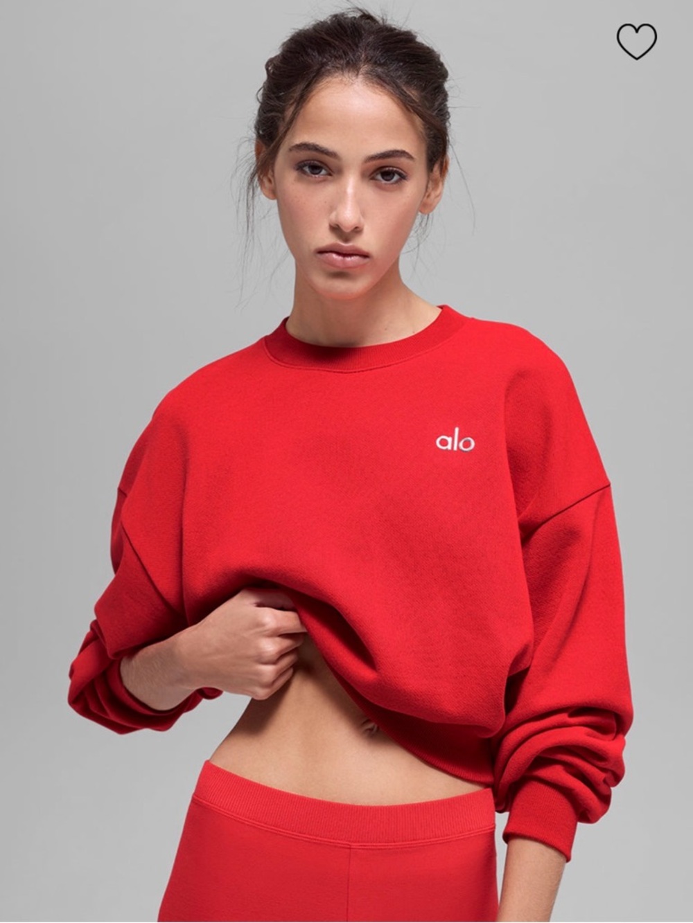 Alo Women's Red accolade cropped sweatshirt size small